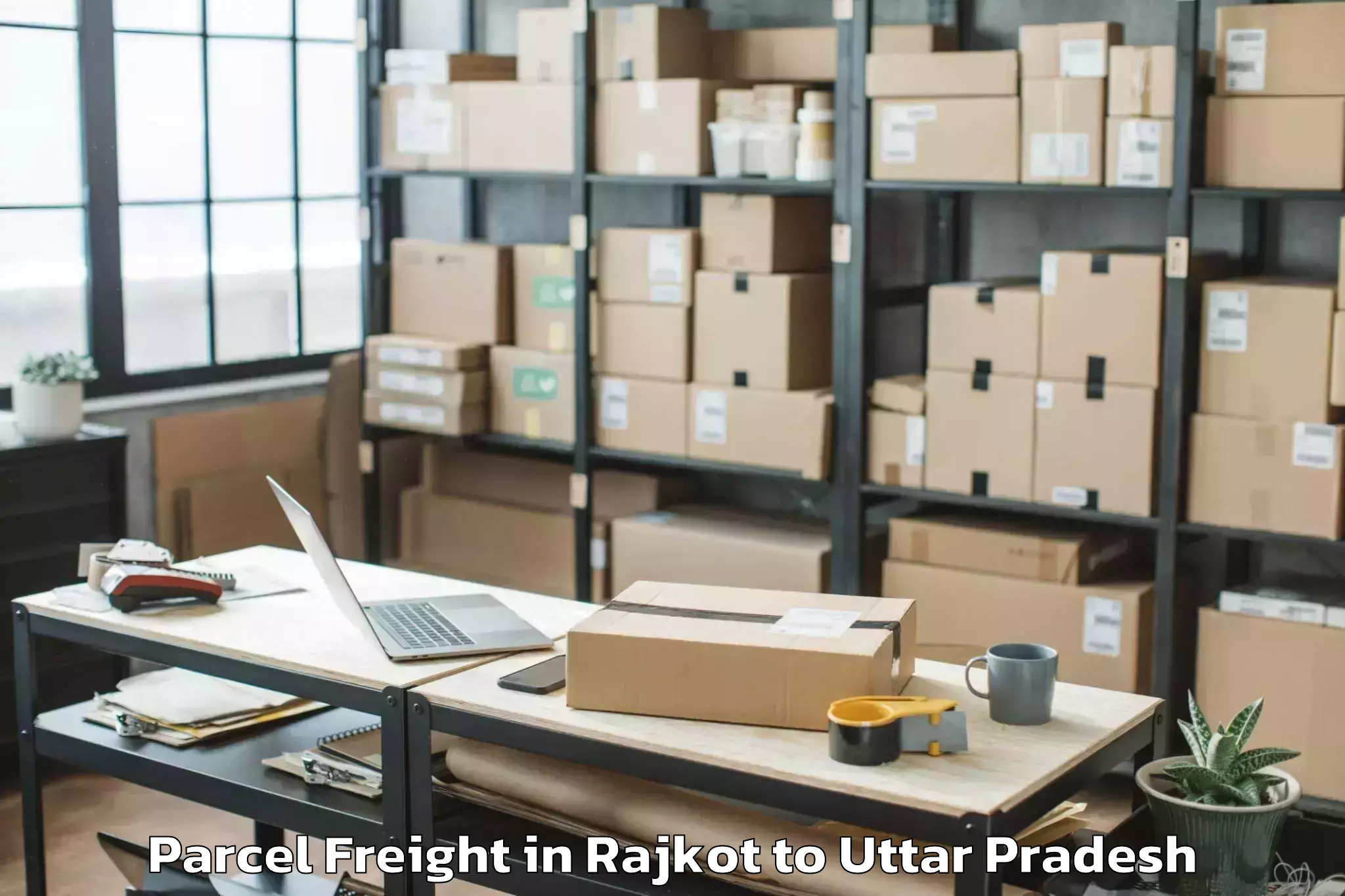 Book Rajkot to Misrikh Parcel Freight Online